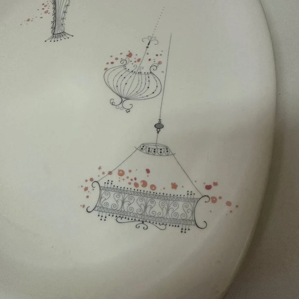 Vintage Iroquois Impromptu Ben Seibel Oval Serving Platter Mid Century Modern